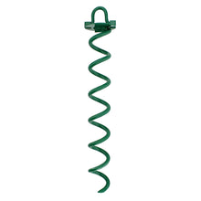 Load image into Gallery viewer, Ground Anchor Screw In Set of 4 - Green 16in Spiral Tie Down Stakes
