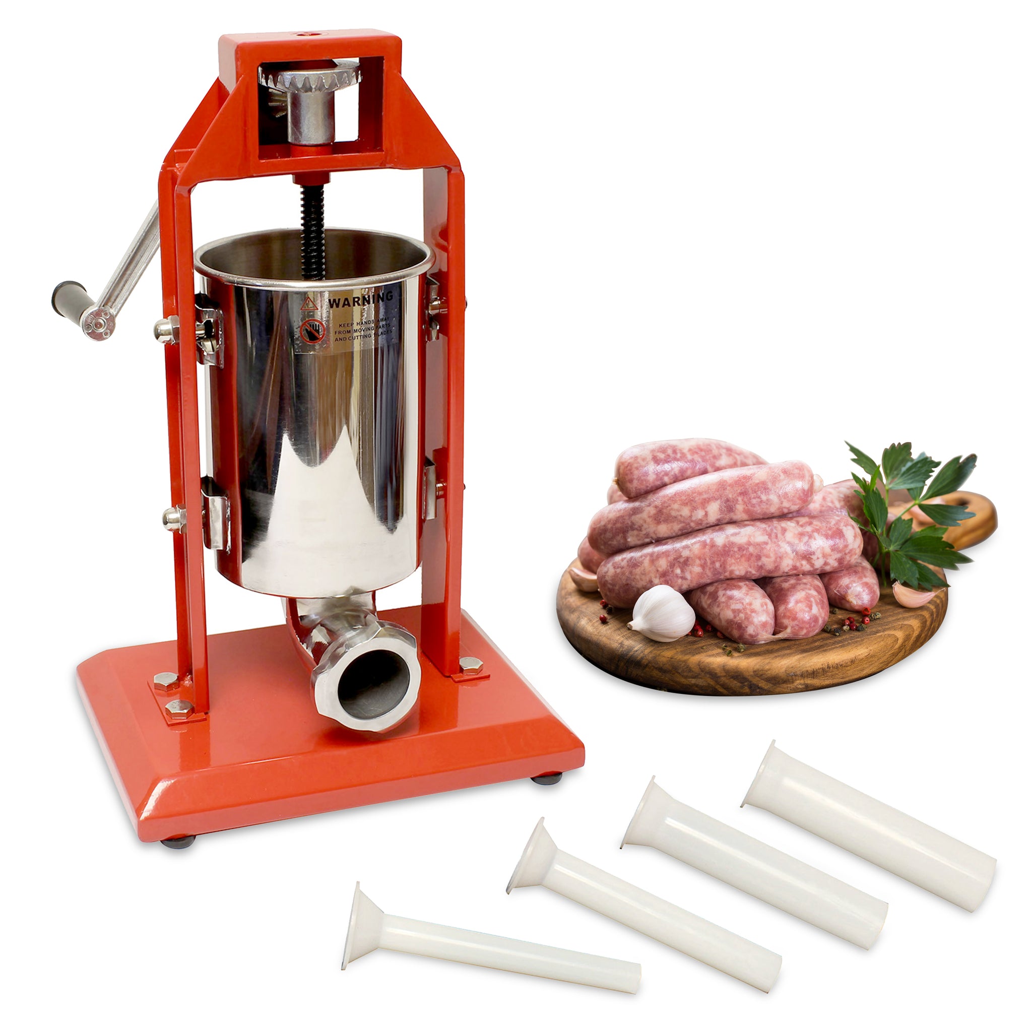 Vertical Meat Stuffer – 3L Sausage Stuffer Machine with Nozzles – 7 Penn