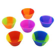 Load image into Gallery viewer, Silicone Cupcake Baking Cups Reusable Muffin Liners Small 12pc Bicolor
