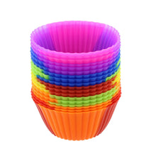 Load image into Gallery viewer, Silicone Cupcake Baking Cups Reusable Muffin Liners Small 18pc Bicolor
