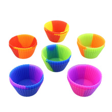 Load image into Gallery viewer, Silicone Cupcake Baking Cups Reusable Muffin Liners Small 24pc Bicolor
