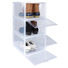 Load image into Gallery viewer, Plastic Shoe Boxes with Lids 3pk Clear and White - Stack Shoe Storage
