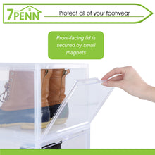Load image into Gallery viewer, Plastic Shoe Boxes with Lids 3pk Clear and White - Stack Shoe Storage
