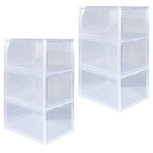 Load image into Gallery viewer, Plastic Shoe Boxes with Lids 6pk Clear - Stack Shoe Storage
